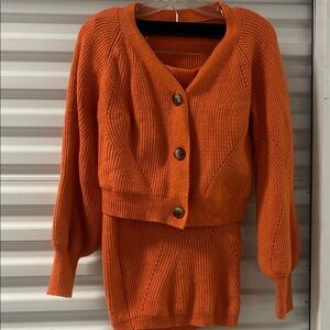 Fashion Nova Orange Skirt Set #2PCO1